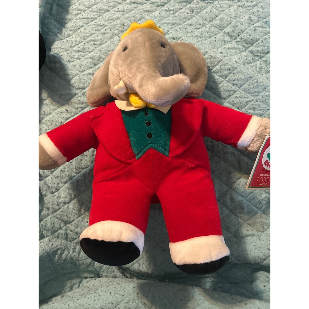 Vintage 1991 GUND Babar the Elephant Plush Macys‎ Exclusive Red Suit NWT 04180
